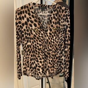 INC International Concepts Animal Print Blouse, Weighted & Washable Polyester.